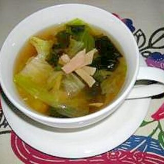 短時間★レタスの中華風スープ